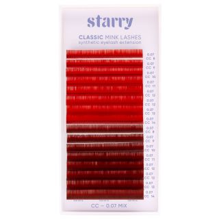 Colored lashes red / red wine CC 0.07 x 8-14mm 2 Starry lashes